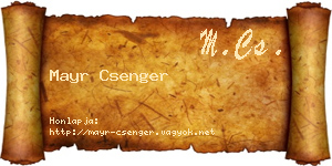 Mayr Csenger névjegykártya